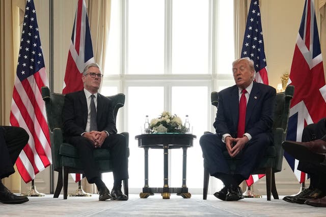 Prime Minister Sir Keir Starmer (left) during a meeting with US President Donald Trump at his Trump Turnberry golf course in South Ayrshire