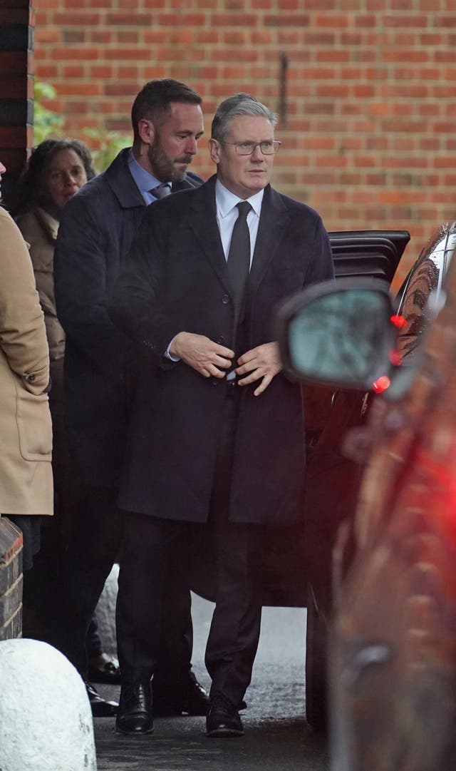 Labour leader Sir Keir Starmer arrives for the funeral service 