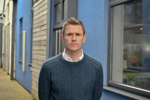 Luke Jerram outside his studio at Paintworks, Bristol (Ben Birchall/PA)