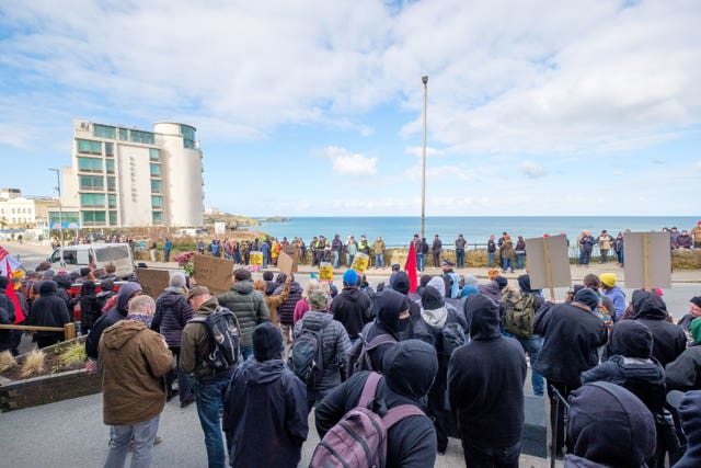 Asylum seekers protest – Newquay