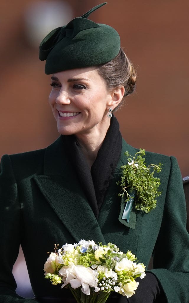 The Princess of Wales in a dark green outfit