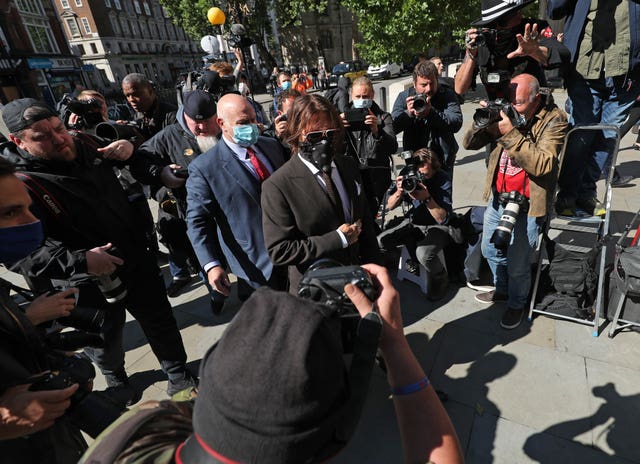 Actor Johnny Depp at the High Court in London