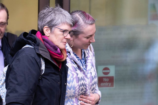 Hayley Walsh, 42, (right) leaving Westminster Magistrates’ Court