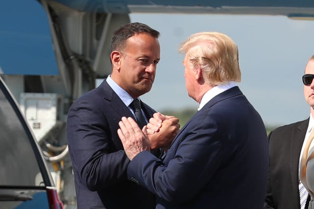 Leo Varadkar greets Donald Trump at Shannon Airport 