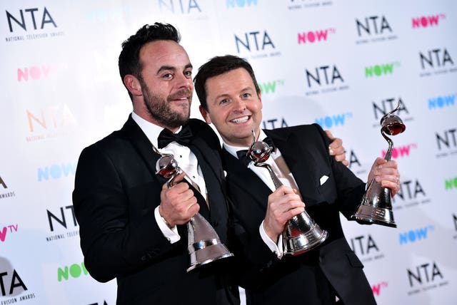 ‘Ant’ McPartlin and ‘Dec’ Donnelly at the NTAs earlier this year (Matt Crossick/PA)