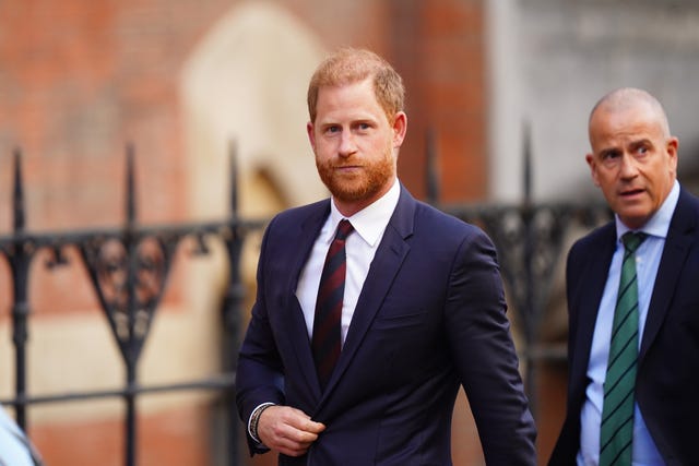The Duke of Sussex leaving the Royal Courts of Justice in April 
