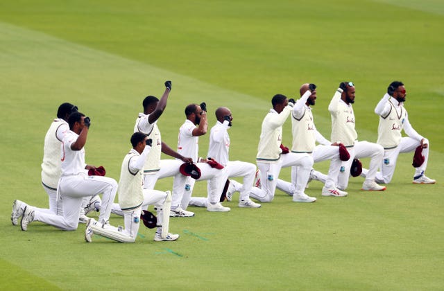 West Indies take the knee in support of the Black Lives Matter movement