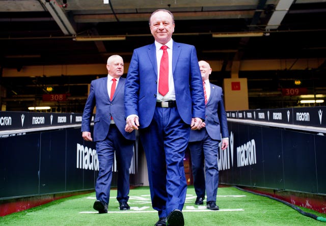 Steve Phillips, centre, resigned as WRU chief executive earlier this year 