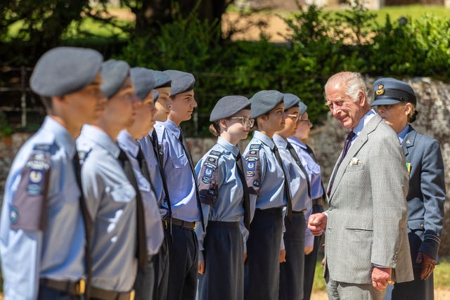 The King meets cadets from 42F (King’s Lynn, Estate 1939) Squadron Air Training Corps Venture Adventure 