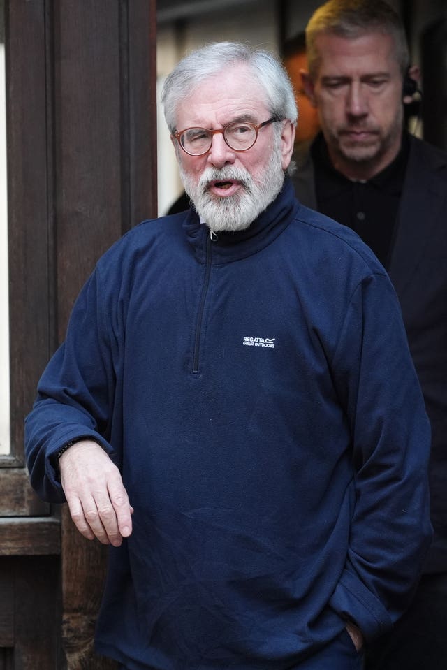 Mr Adams said that he welcomed the 'emphatic end' to the case (Jonathan Brady/PA)