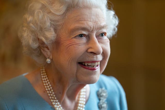 Queen Elizabeth II during a Sandringham reception celebrating the start of her Platinum Jubilee