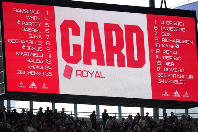 Emerson Royal's red card was a key moment in the match