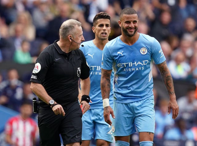 Refeee Jon Moss reprieved Kyle Walker after initially showing him the red card