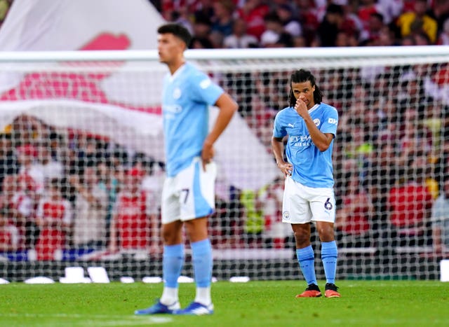 Nathan Ake is disappointed as Manchester City lose at Arsenal