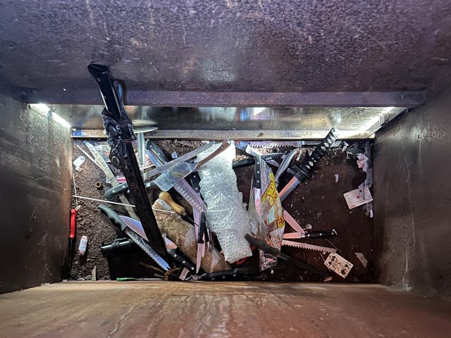 A knife bin outside Chelmsford Crown Court in Essex