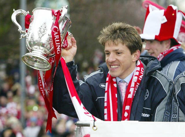 Having returned for a third spell in 2002, he helped Boro win the League Cup in 2003-04 (Gareth Copley/PA).