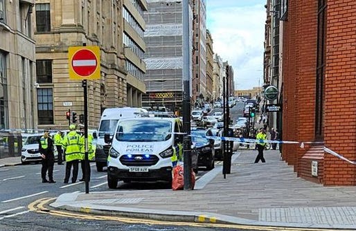 A police cordon in place in Glasgow city centre