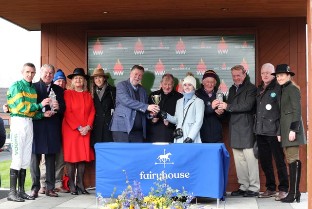 Mark Walsh and connections after winning the WillowWarm Gold Cup with Spillane’s Tower 