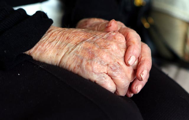 The hands of an elderly woman (Peter Byrne/PA)