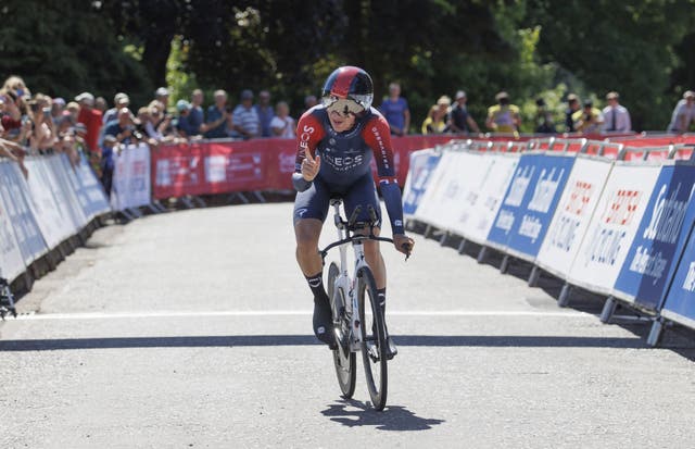 Ethan Hayter defended his time trial title at the British National Road Championships in June