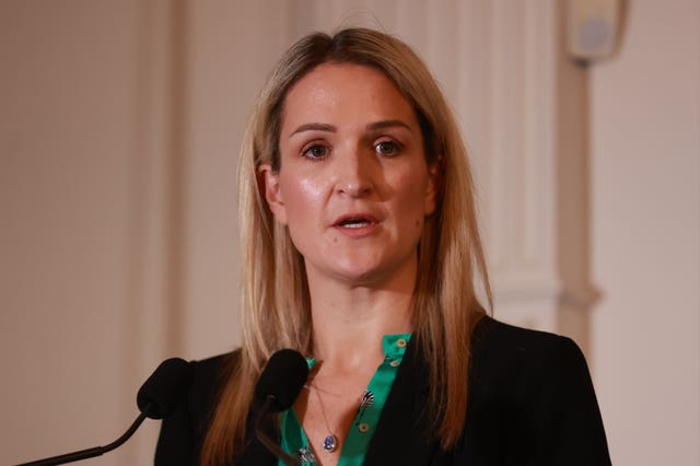 Helen McEntee TD speaking during the British-Irish intergovernmental conference in Dublin