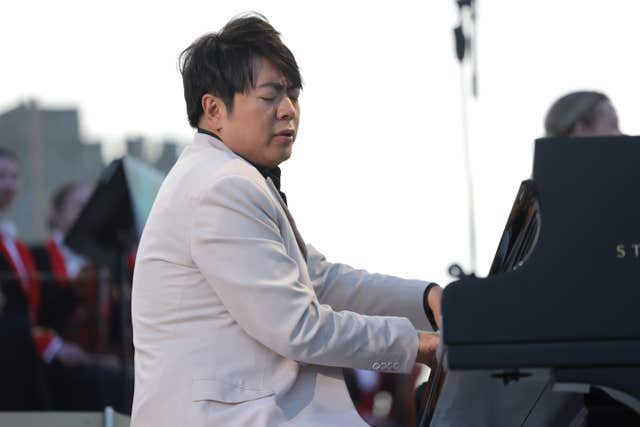 Lang Lang performing during the Coronation Concert