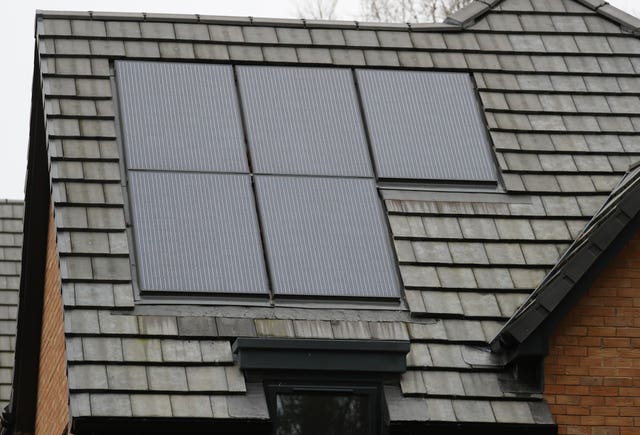 Home with solar panels on the roof