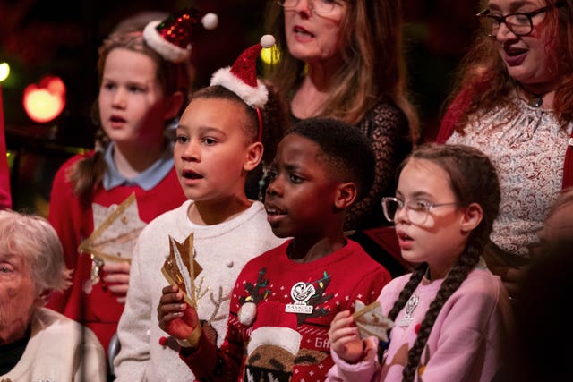 Four children who were part of the intergenerational choir 