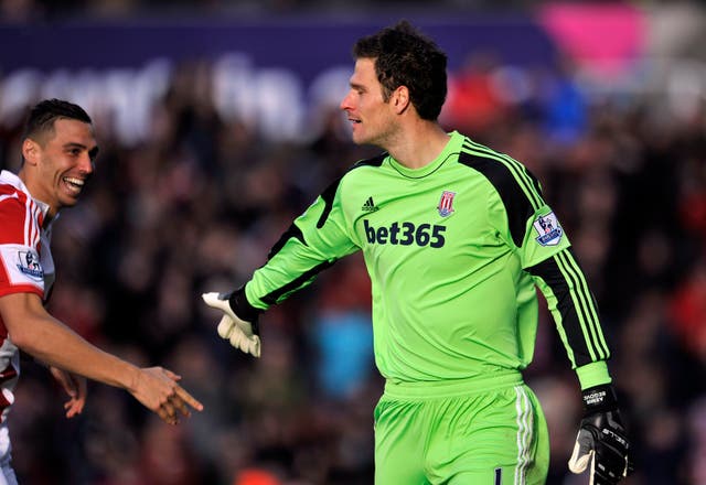 Asmir Begovic celebrates his quickfire goal