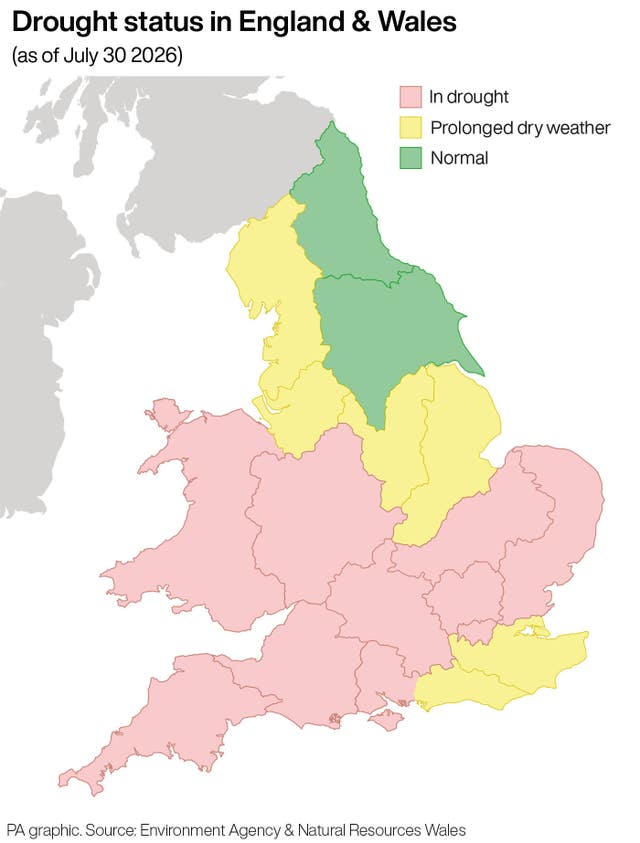 Drought status in England & Wales 