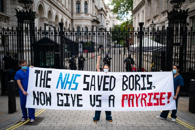 A protest outside Downing Street about the recommended NHS pay rise has been organised for Sunday