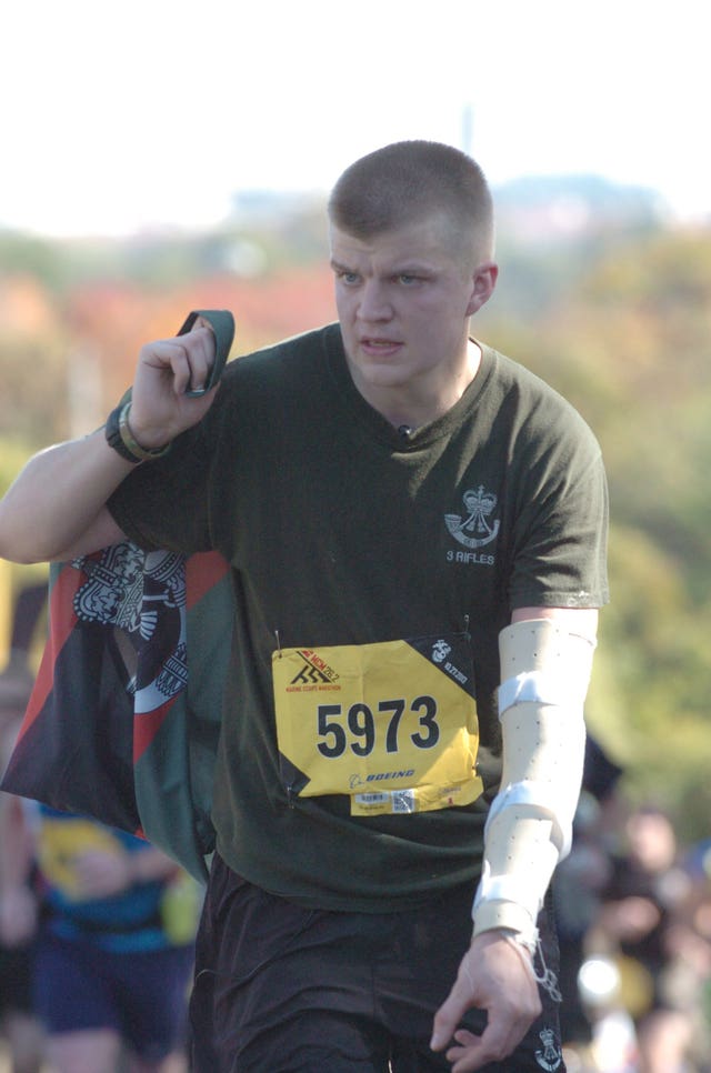 Handout photo of L/Cpl Joe Spencer during a training event