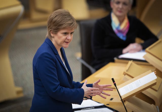 Nicola Sturgeon in Holyrood