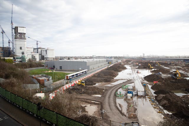 Construction work at Old Oak Common in west London (Aaron Chown/PA)