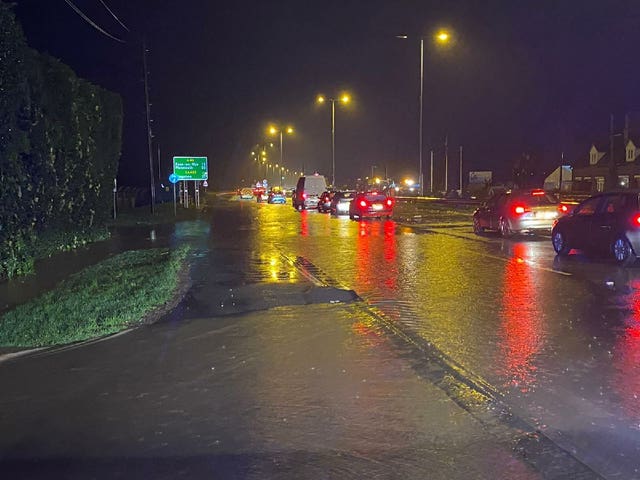 The A40 dual carriageway at Highnam in Gloucester was almost impassable on Wednesday night 