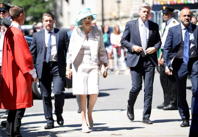 Prime Minister Theresa May arrives for the Windrush service of thanksgiving at Westminster Abbey