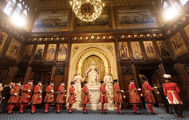 The King’s Bodyguard carry out the ceremonial search in the House of Lords