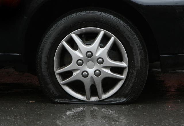 Wheel Car Flat Tyre Damaged