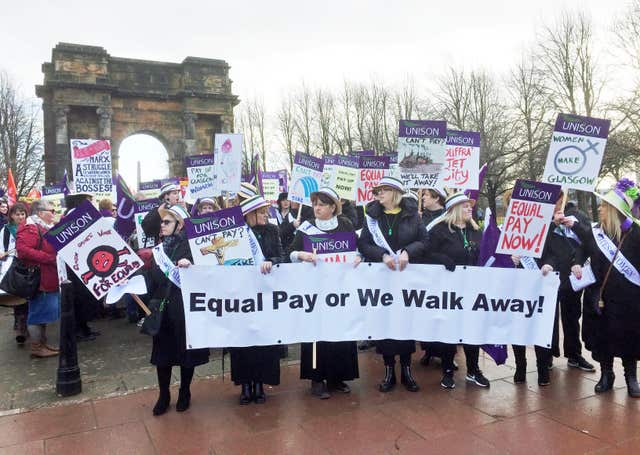 Council workers march for equal pay
