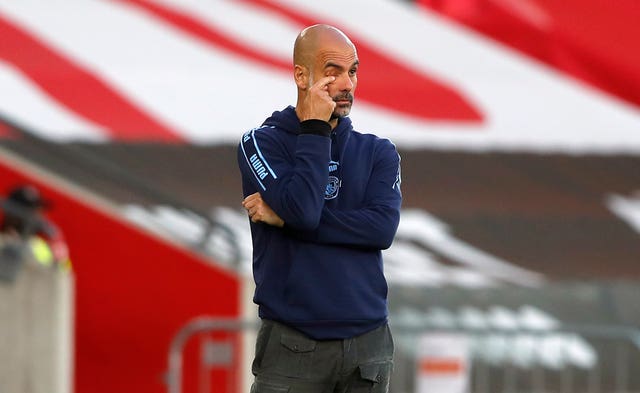 Pep Guardiola's Manchester City lost 1-0 at Southampton (Frank Augstein/NMC Pool/PA). 