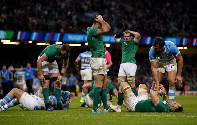 Ireland players show their disappointment