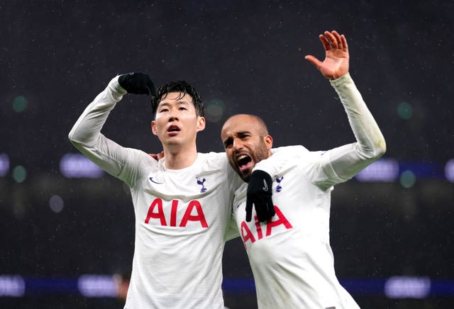 Son Heung-min celebrates