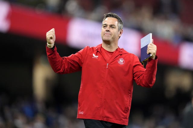 Bath head of rugby Johann van Graan after winning the 2025 European Challenge Cup final