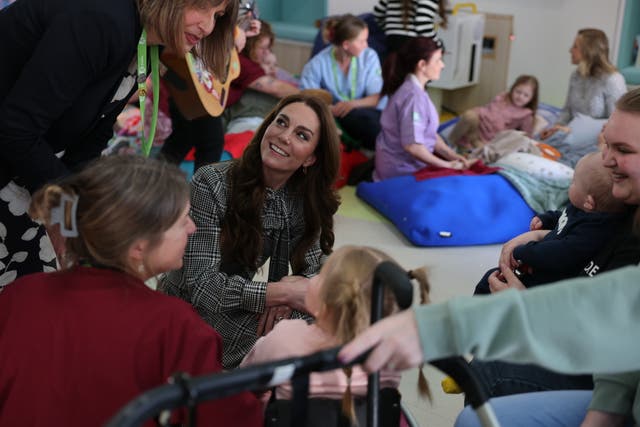 Kate, the new patron of Ty Hafan Children’s Hospice, during a visit to the hospice in Sully, near Cardiff, South Wales on Thursday 