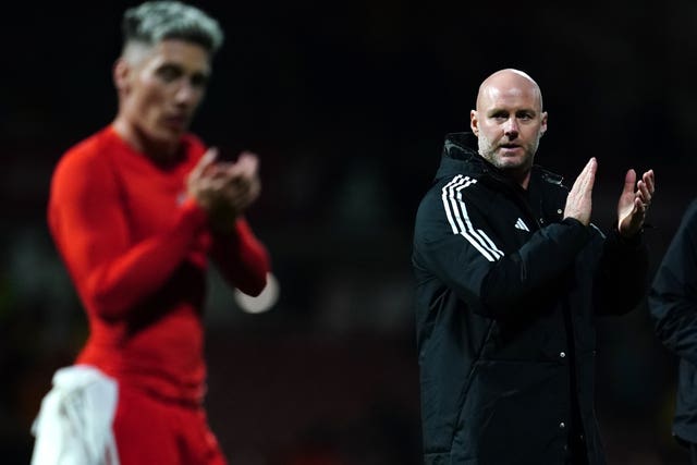 Wales manager Rob Page, right, has his eyes on a big game on Sunday