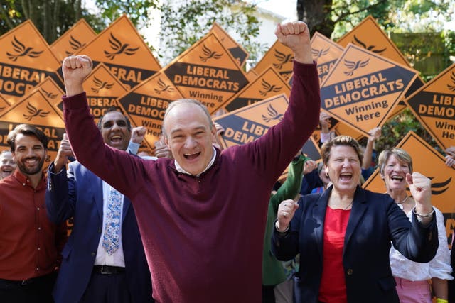 Sir Ed Davey alongside West Country MPs and key candidates at the Liberal Democrat conference at the Bournemouth Conference Centre on Saturday