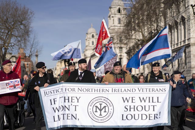 Military veterans protest