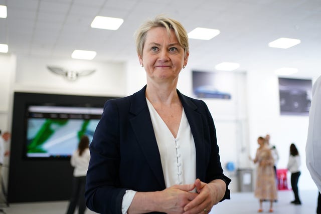 Home Secretary Yvette Cooper visits the Bentley factory in Crewe, Cheshire