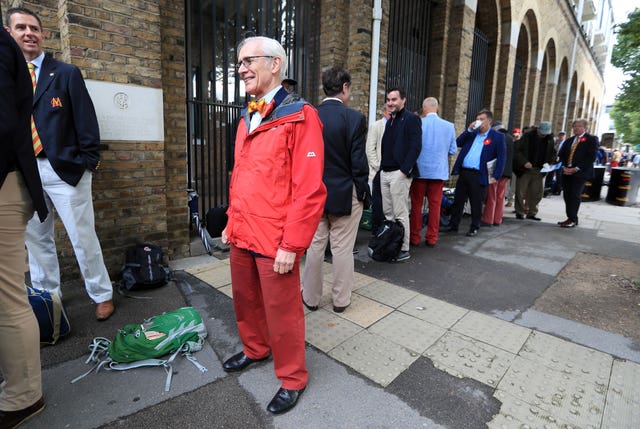 Red trousers were the order of the day