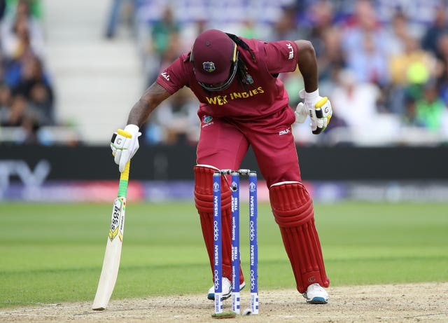 An apparent back injury could not stop Chris Gayle